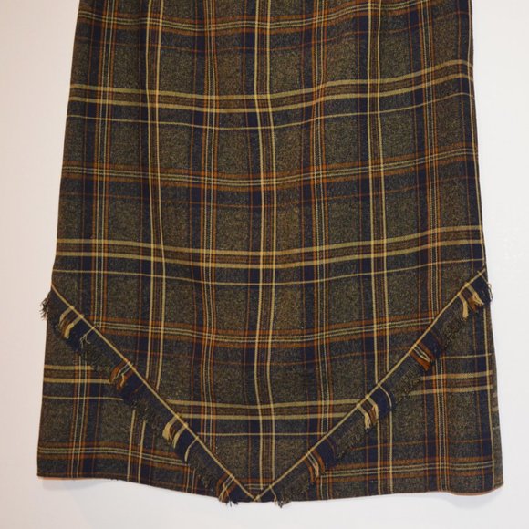 MRS Uniform Plaid Green Skirt Front Accent M (W16 x H19 x L23.5) - Picture 2 of 7